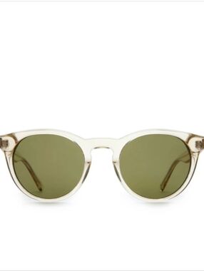 Crap Eyewear SHAKE APPEAL Cryatal Clear Round Sunglasses with Gray Lenses